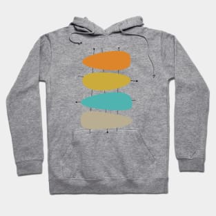 Bright Mid Century Teardrops and Lines Hoodie